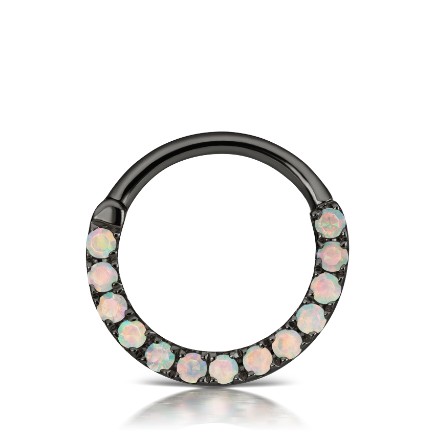 Opal Horizontal Eternity Hoop Earring