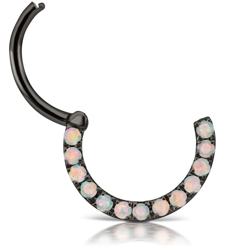 Opal Horizontal Eternity Hoop Earring