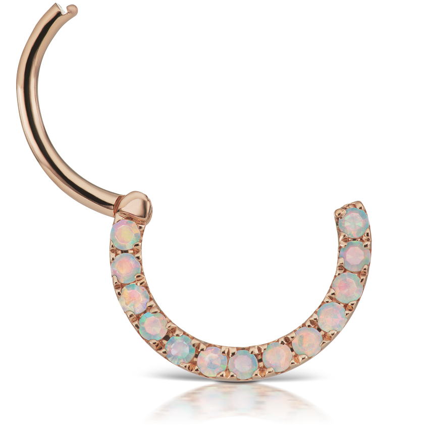Opal Horizontal Eternity Hoop Earring
