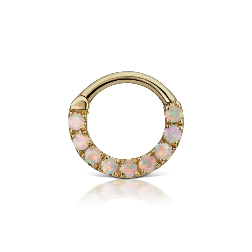 Opal Horizontal Eternity Hoop Earring