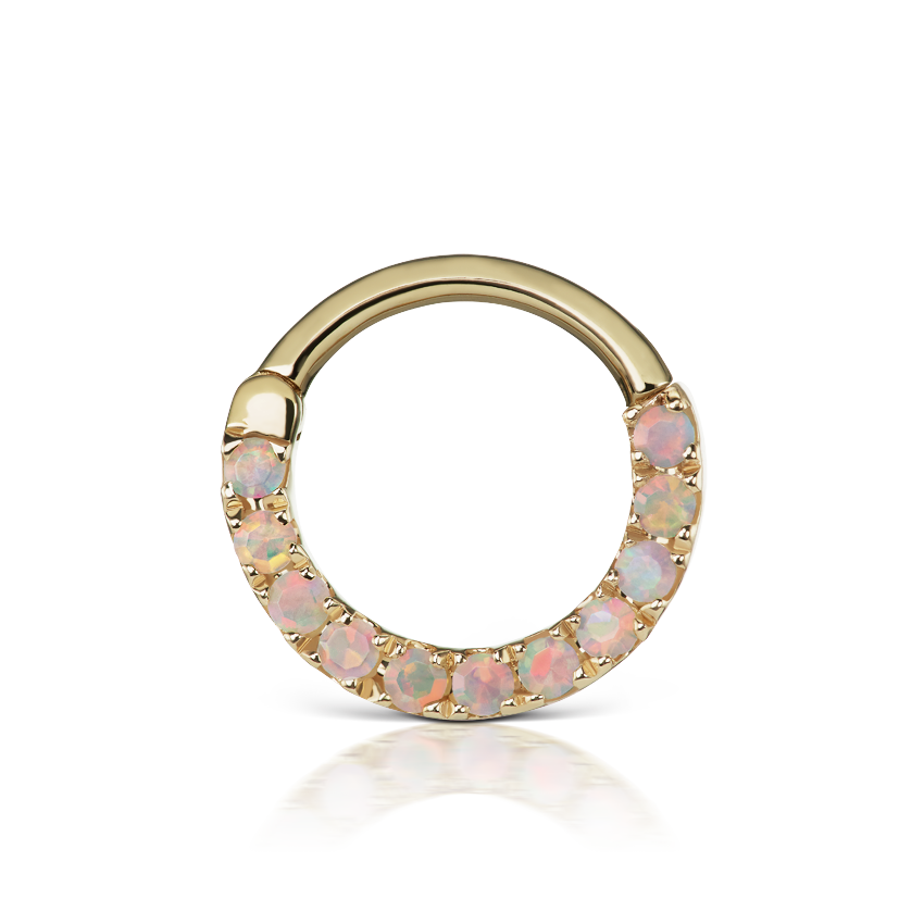 Opal Horizontal Eternity Hoop Earring