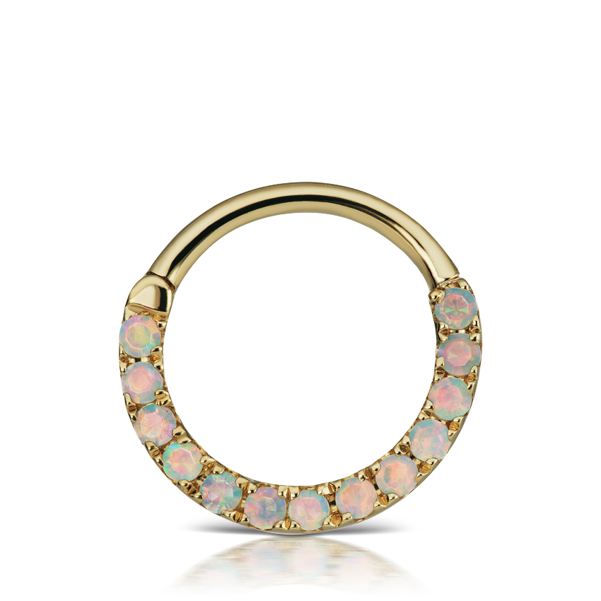 Opal Horizontal Eternity Hoop Earring