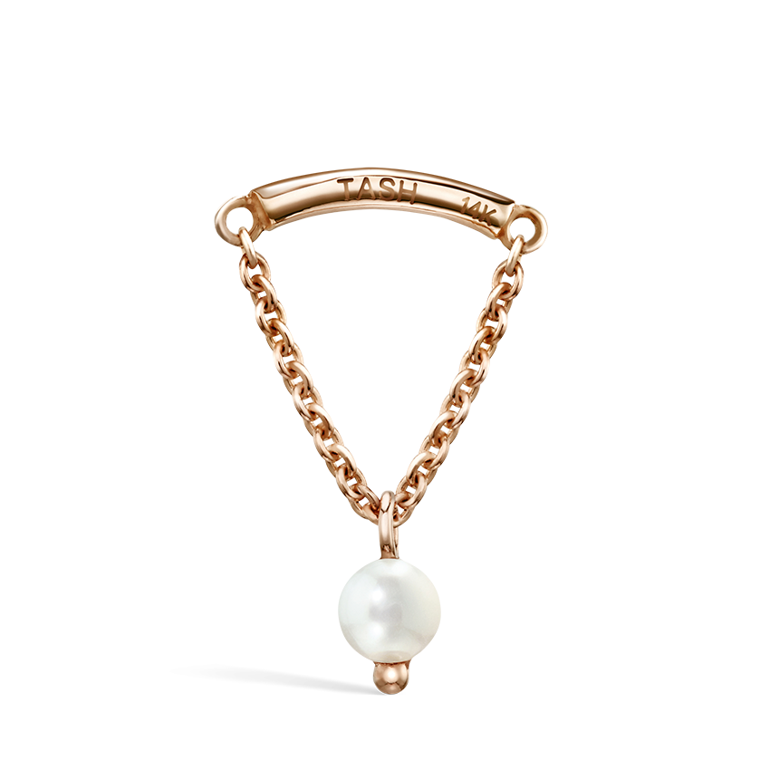 Pearl Drape Threaded Stud Earring