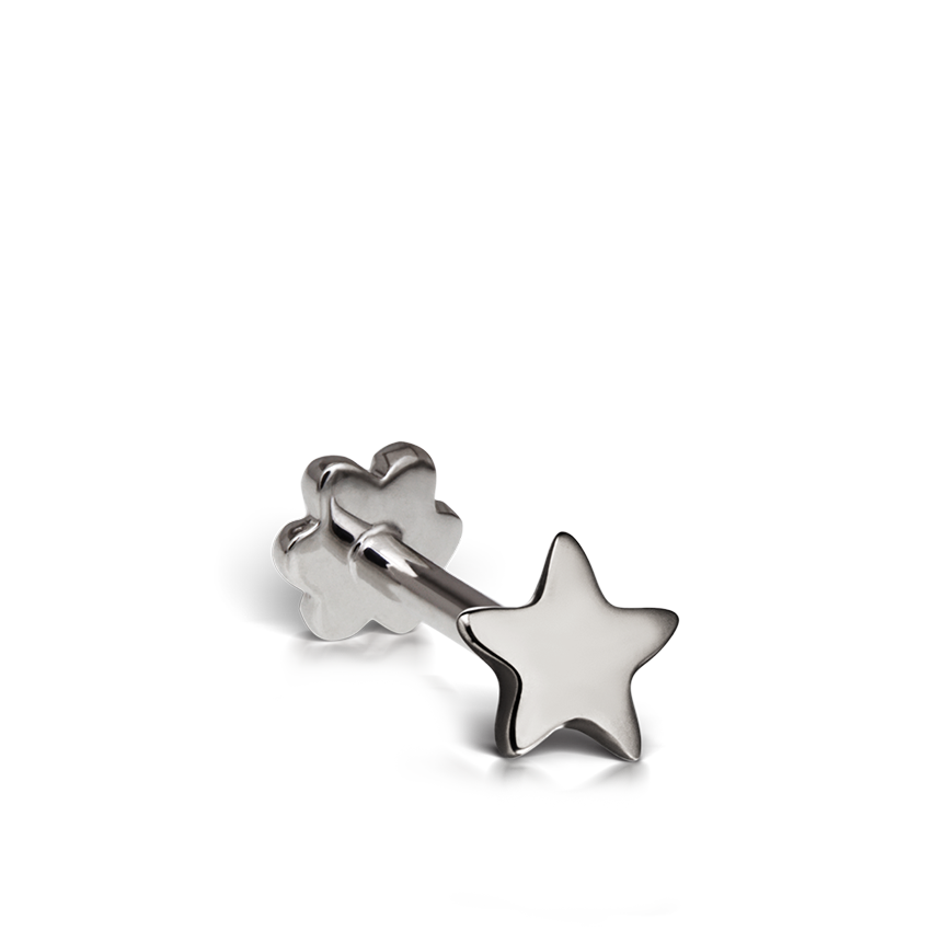 Plain Star Threaded Stud Earring