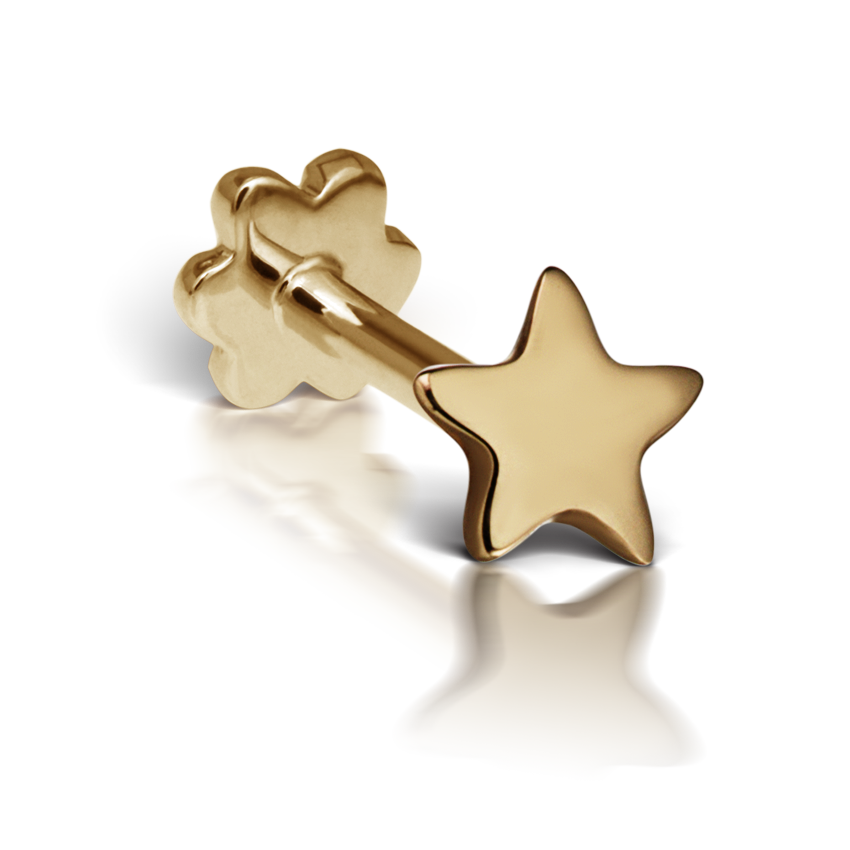 Plain Star Threaded Stud Earring