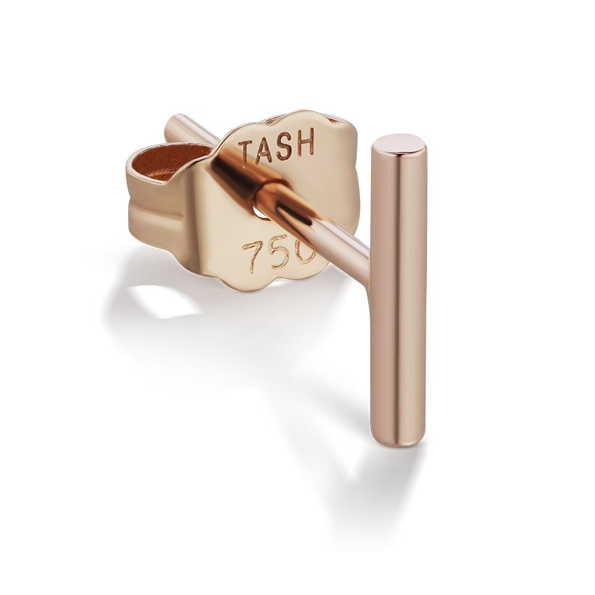 Polished Round Bar Stud Earring
