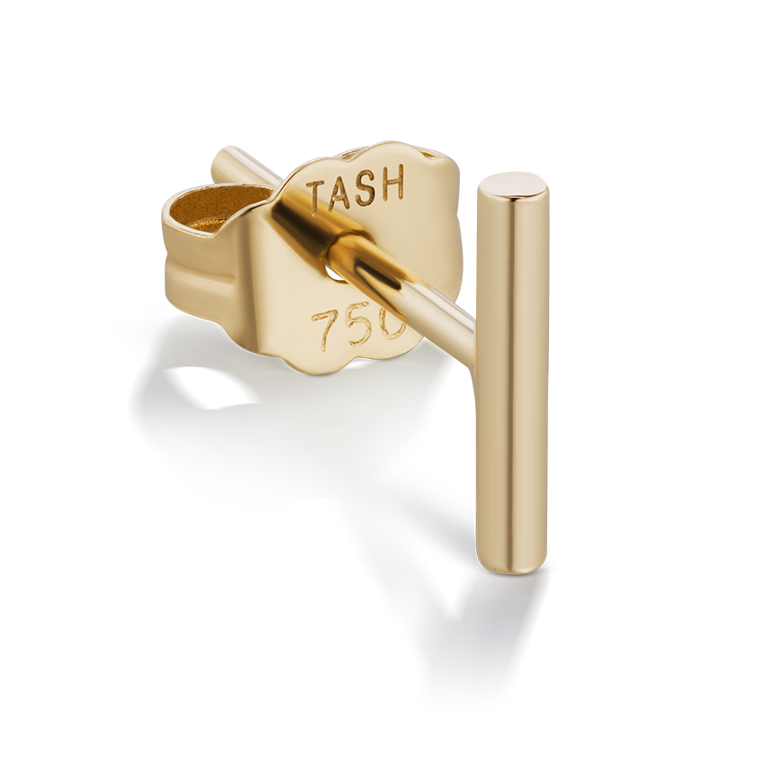 Polished Round Bar Stud Earring