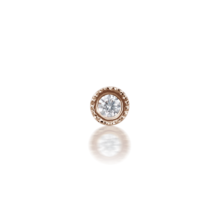 Scalloped Set Diamond Stud Earring