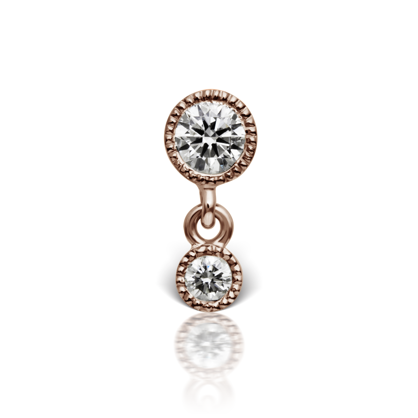 Scalloped Set Diamond Stud Earring