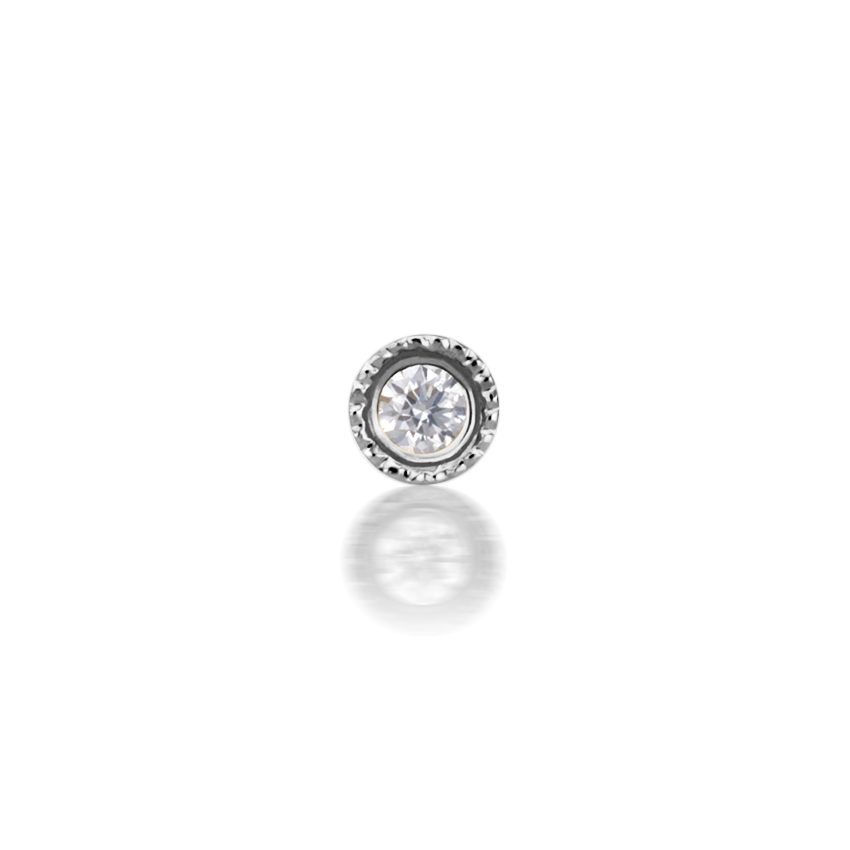 Scalloped Set Diamond Stud Earring