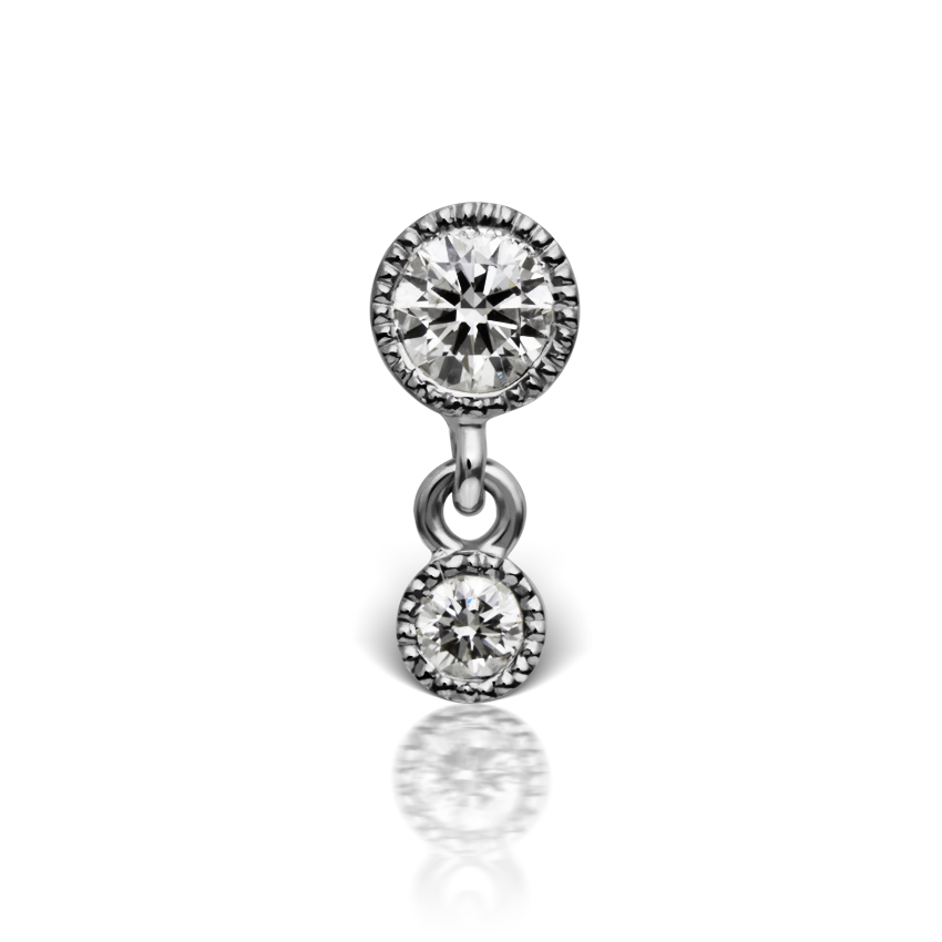 Scalloped Set Diamond Stud Earring