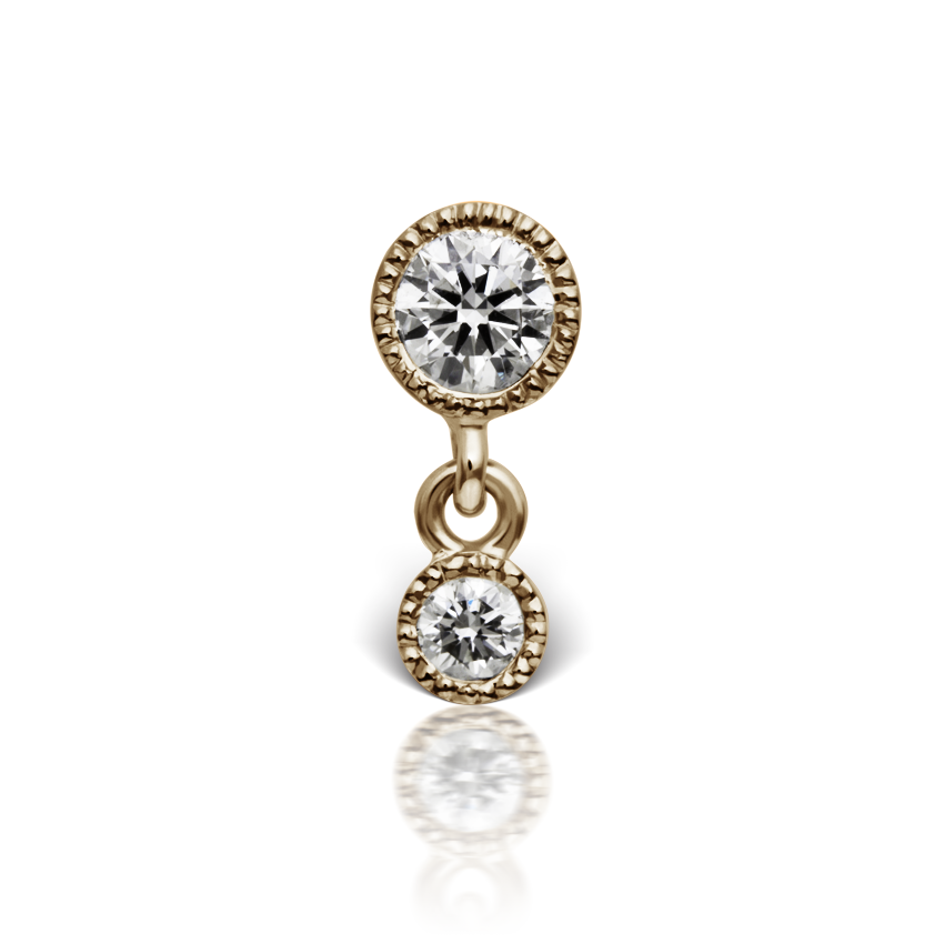 Scalloped Set Diamond Stud Earring