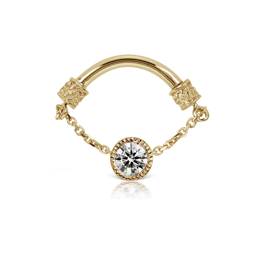 Single Chain Septum Spinner with Diamond Accent