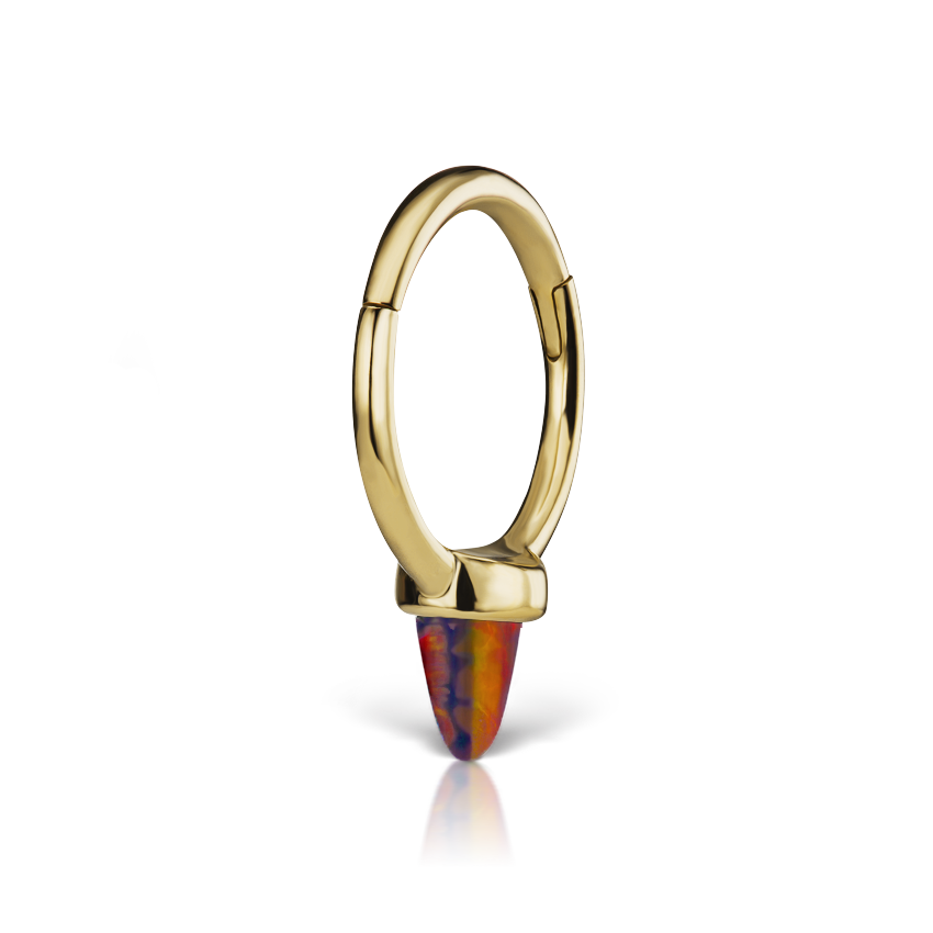 single-short-black-red-opal-spike-hoop-earring-yellow-gold-8mm-8mm-yellow-gold-xr1spbrop-yg-d8-a