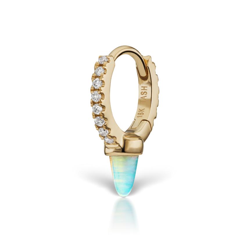 single-short-opal-spike-diamond-eternity-hoop-earring-yellow-gold-6-5mm-6-5mm-yellow-gold-xet1spdop-yg-d65-a