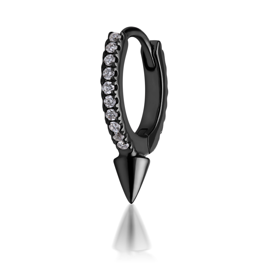 Single Short Spike Diamond Eternity Hoop Earring