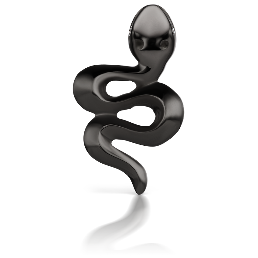 Snake with Diamond Eyes Threaded Stud Earring