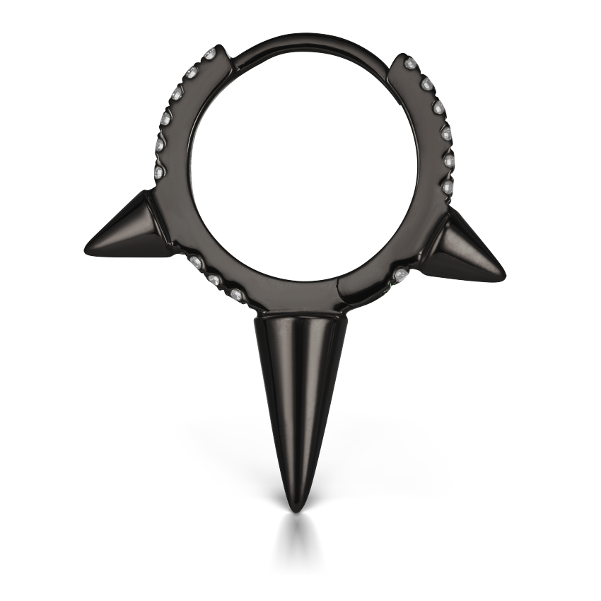 Triple Long Spike Diamond Eternity Hoop Earring