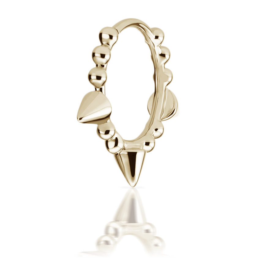 Triple Short Spike Granulated Hoop Earring