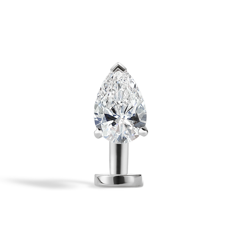 Pear Diamond Engraved Navel Floater