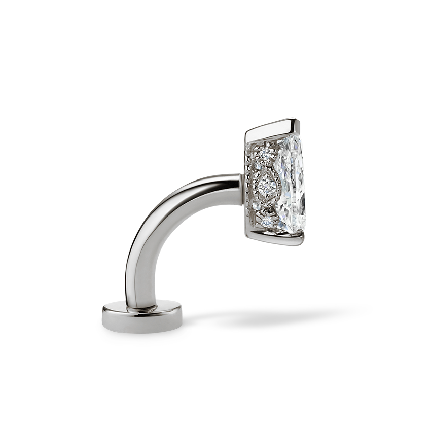 Pear Diamond Engraved Navel Floater