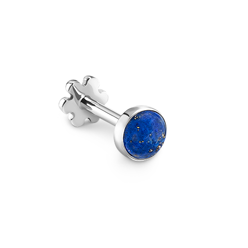 Lapis Threaded Stud Earring