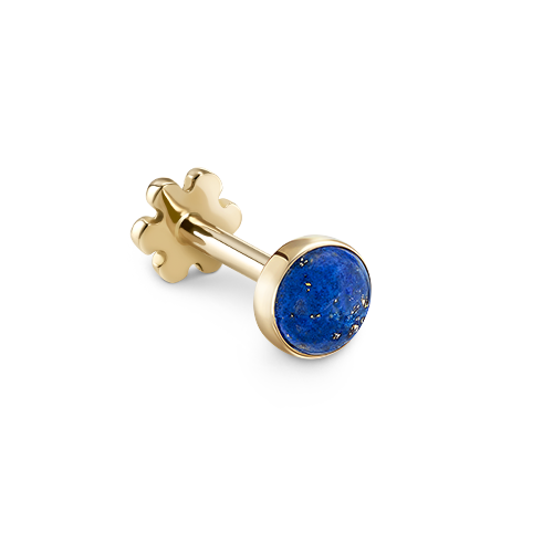 Lapis Threaded Stud Earring