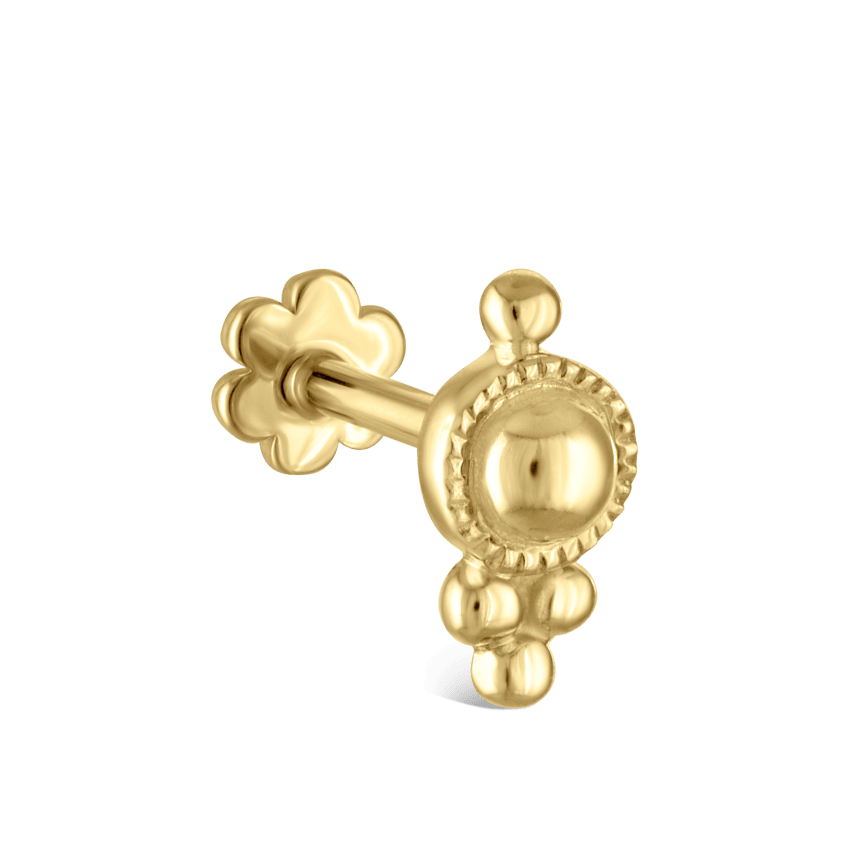 Four Ball Trinity Threaded Stud Earring