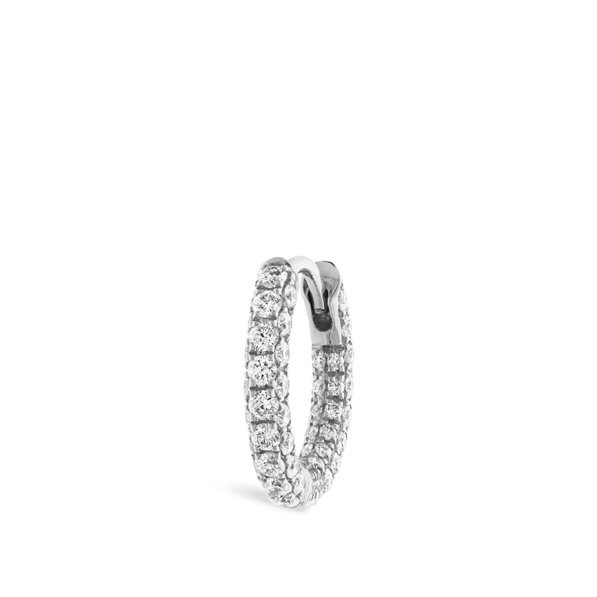 Diamond Five Row Pavé Hoop Earring (Bottom Hinge)