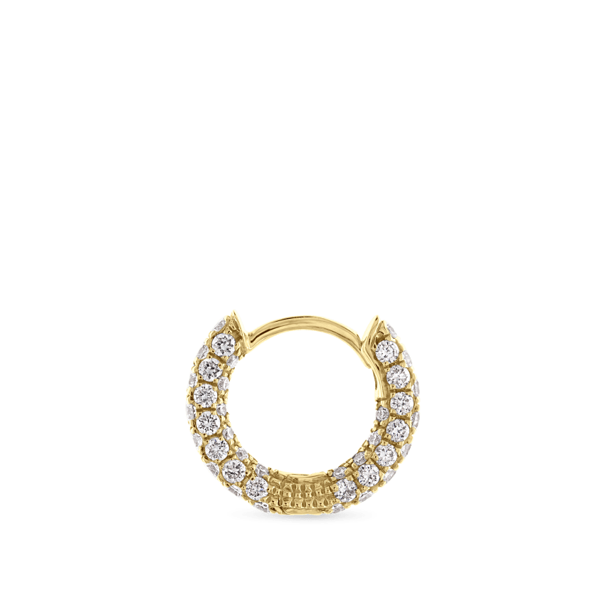 Diamond Five Row Pavé Hoop Earring (Bottom Hinge)