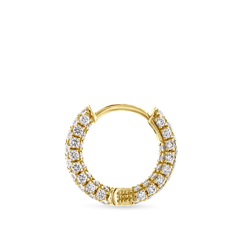 Diamond Five Row Pavé Hoop Earring (Bottom Hinge)