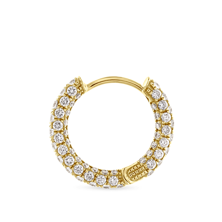 Diamond Five Row Pavé Hoop Earring (Bottom Hinge)