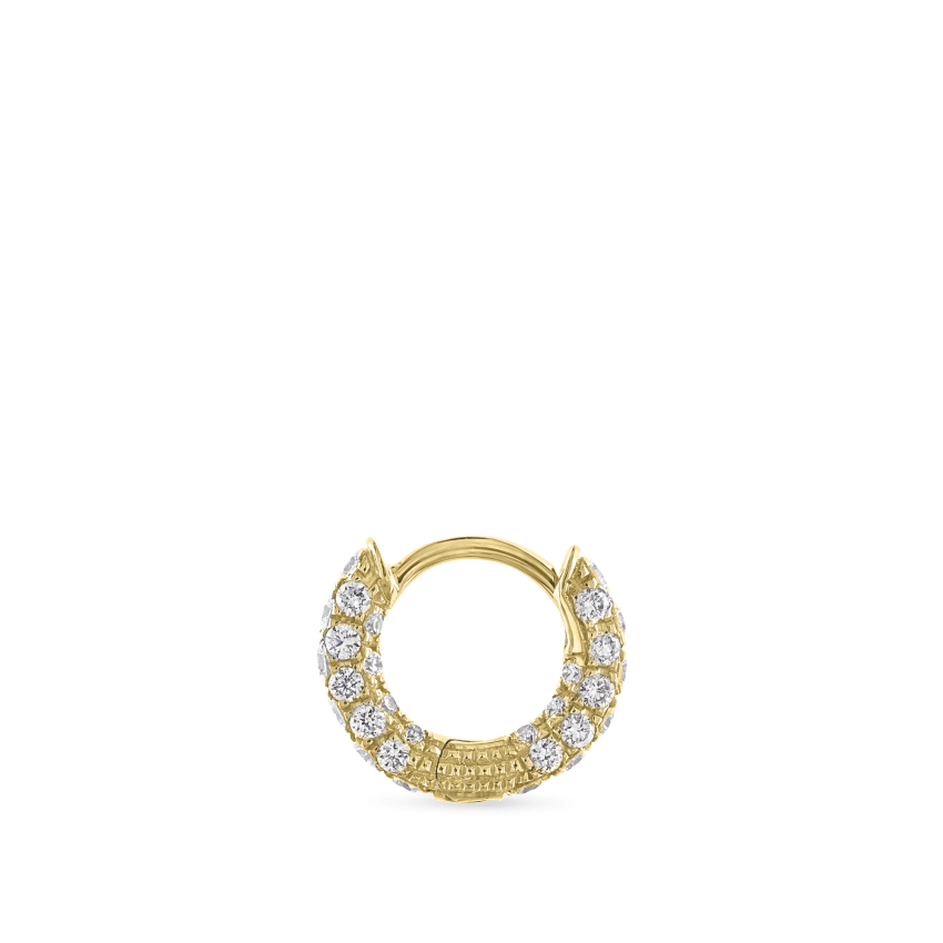 Diamond Five Row Pavé Hoop Earring (Bottom Hinge)