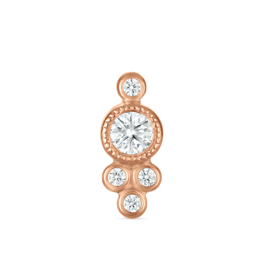 Five Diamond Trinity Threaded Stud Earring