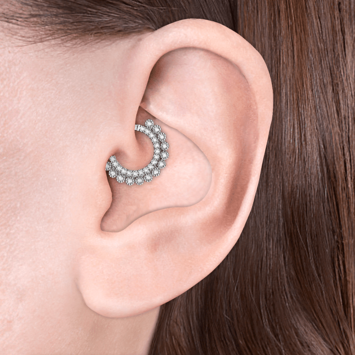 Cubic Zirconia Apsara Hoop Earring