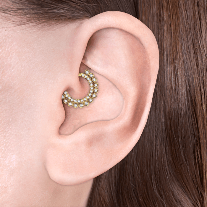 Cubic Zirconia Apsara Hoop Earring