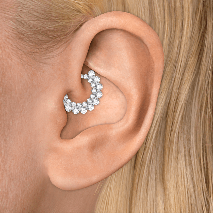 Invisible Diamond Apsara Hoop Earring