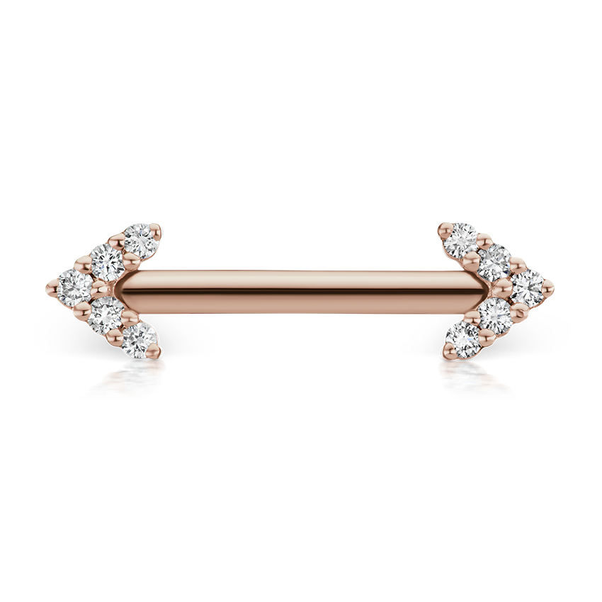 Double Diamond Arrow Nipple Barbell