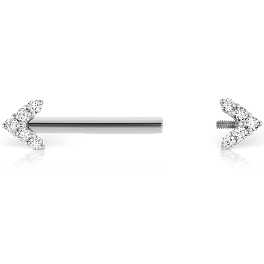 Double Diamond Arrow Nipple Barbell