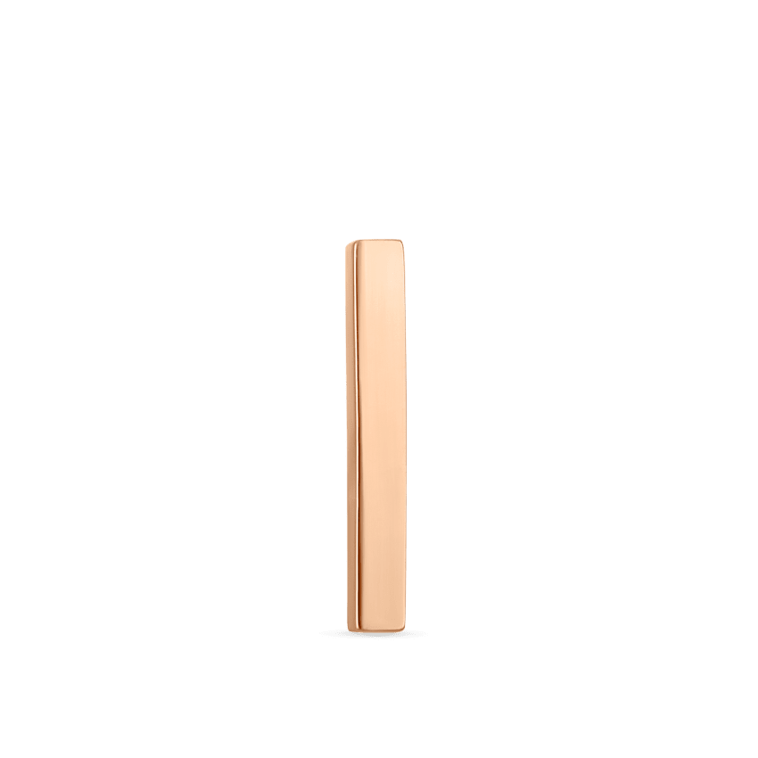 Polished Square Bar Threaded Stud Earring