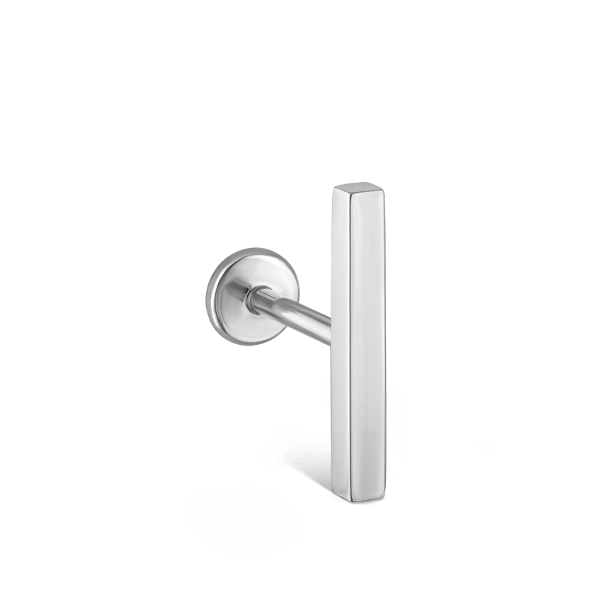 Polished Square Bar Threaded Stud Earring