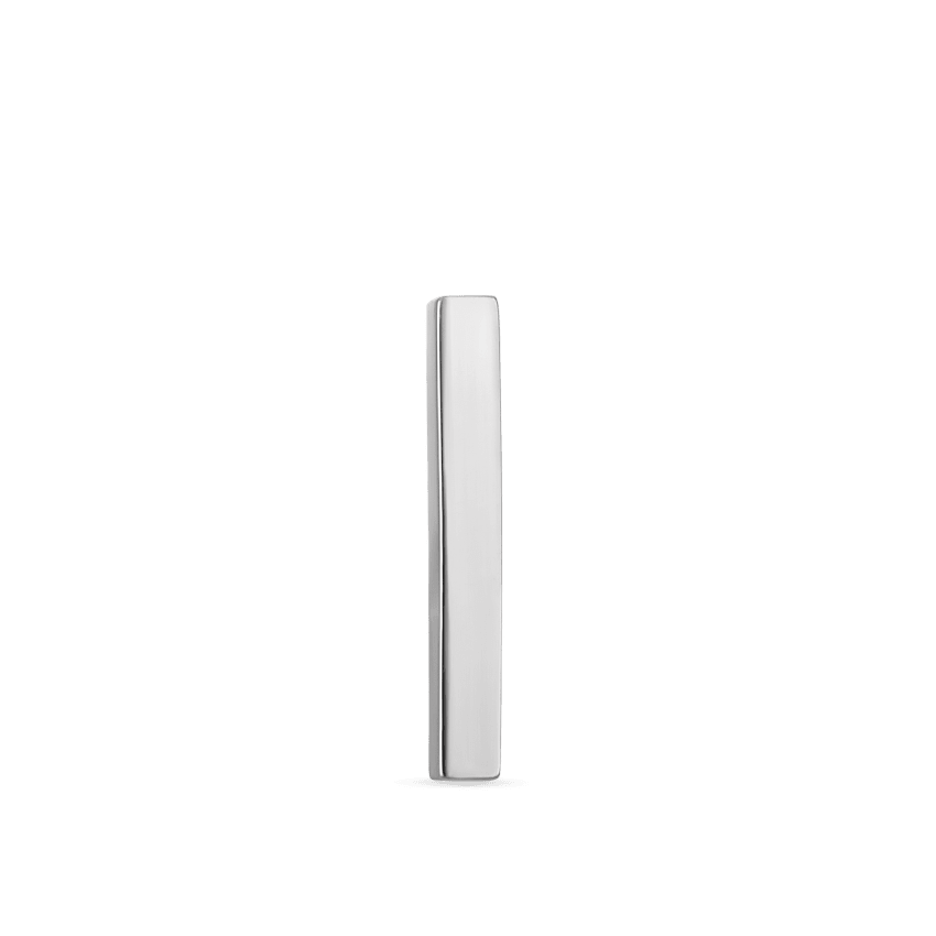 Polished Square Bar Threaded Stud Earring