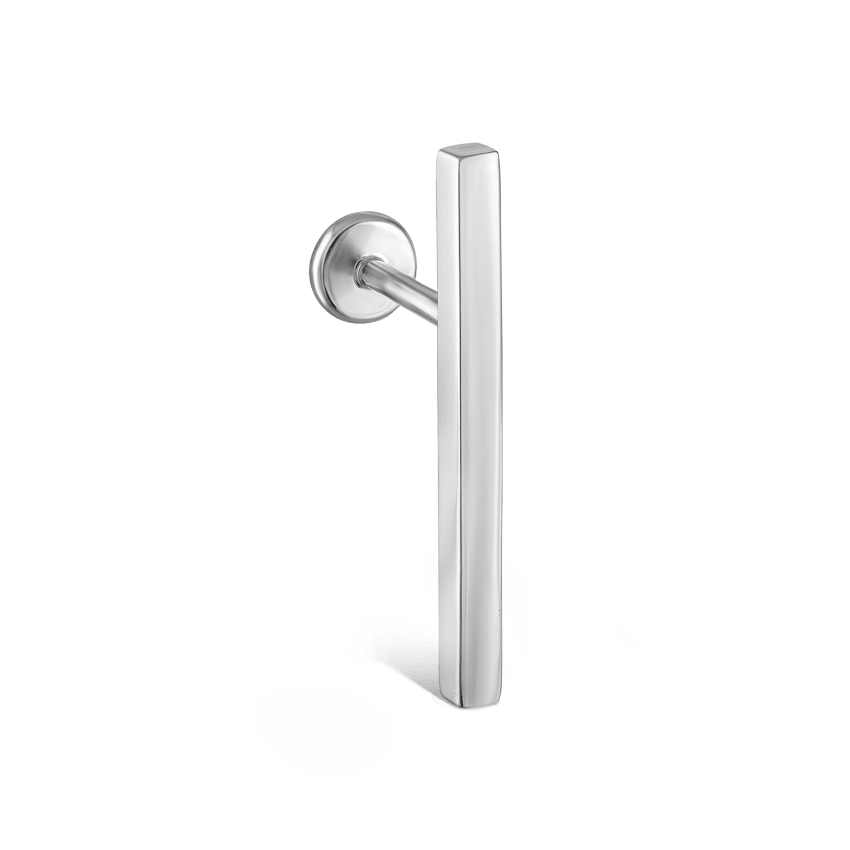 Polished Square Bar Threaded Stud Earring