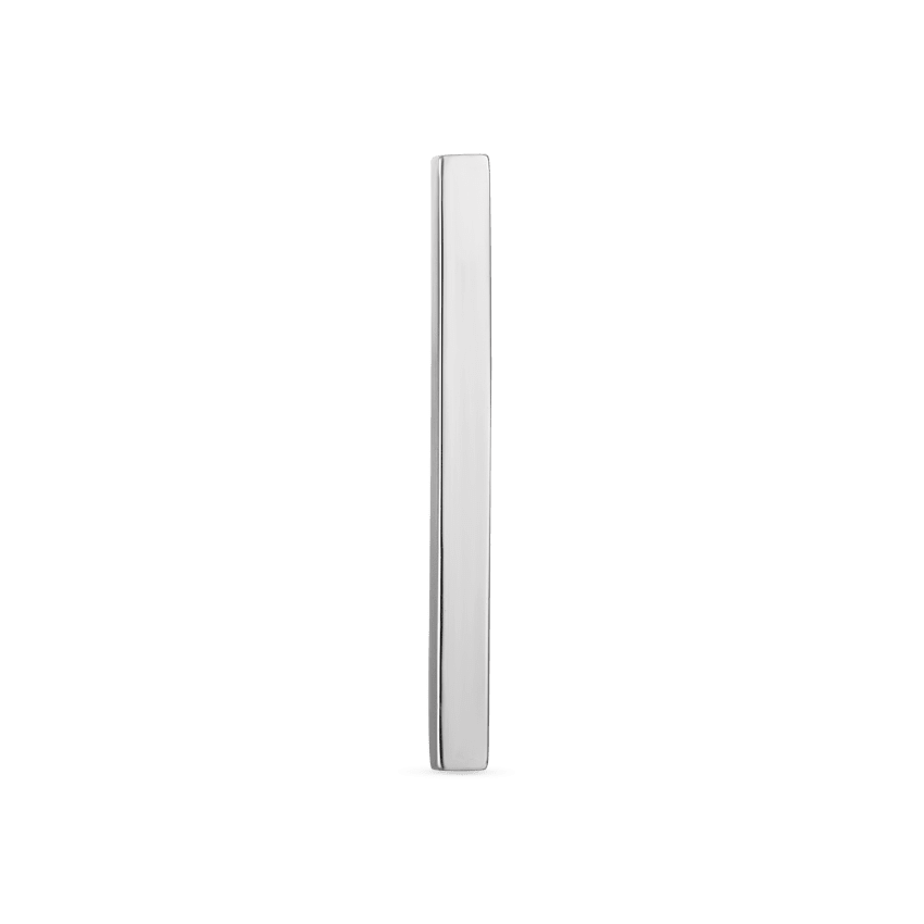 Polished Square Bar Threaded Stud Earring