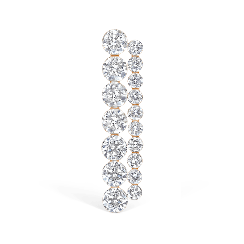 Invisible Set Diamond Apsara Bar Threaded Stud Earring