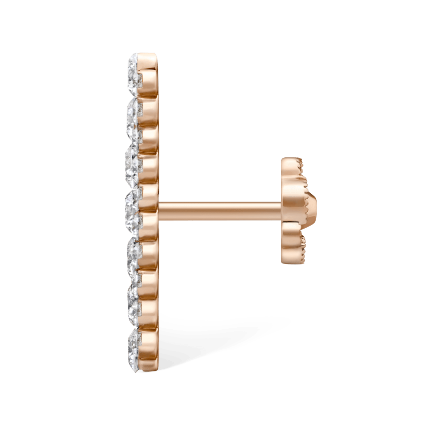 Invisible Set Diamond Apsara Bar Threaded Stud Earring