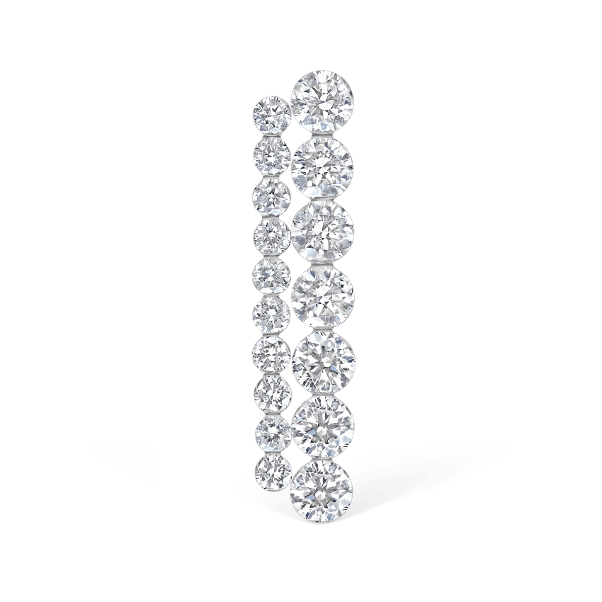 Invisible Set Diamond Apsara Bar Threaded Stud Earring