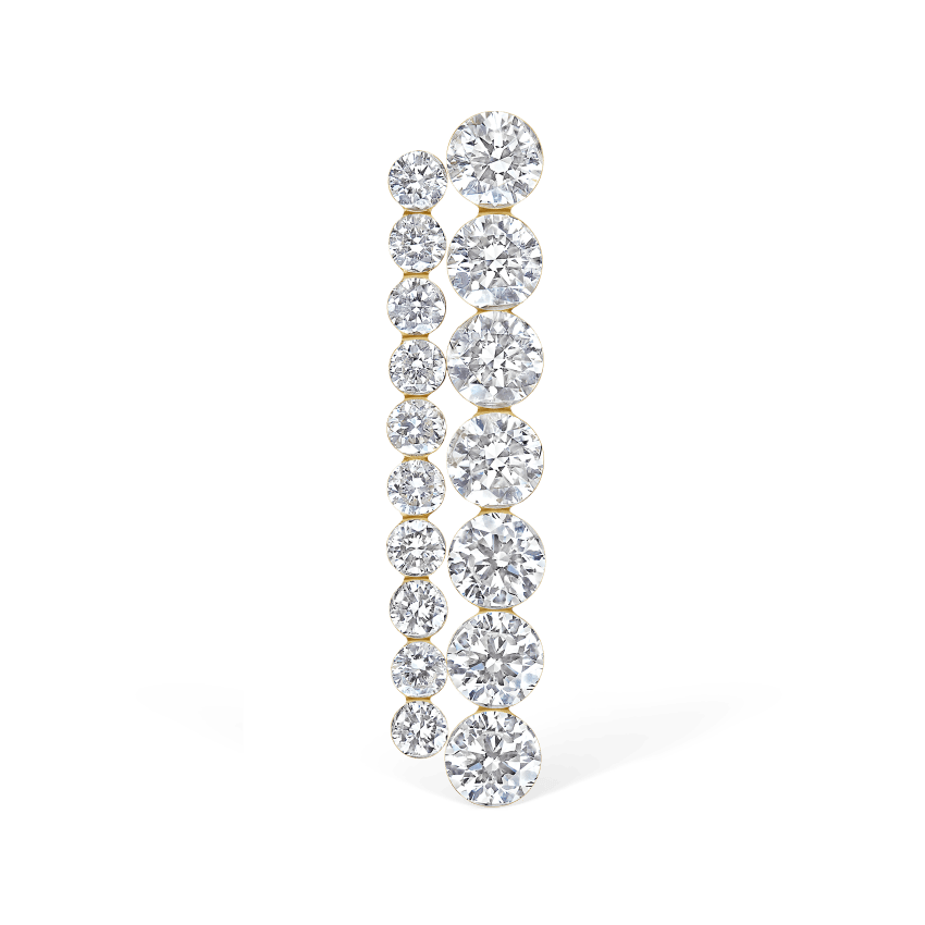 Invisible Set Diamond Apsara Bar Threaded Stud Earring