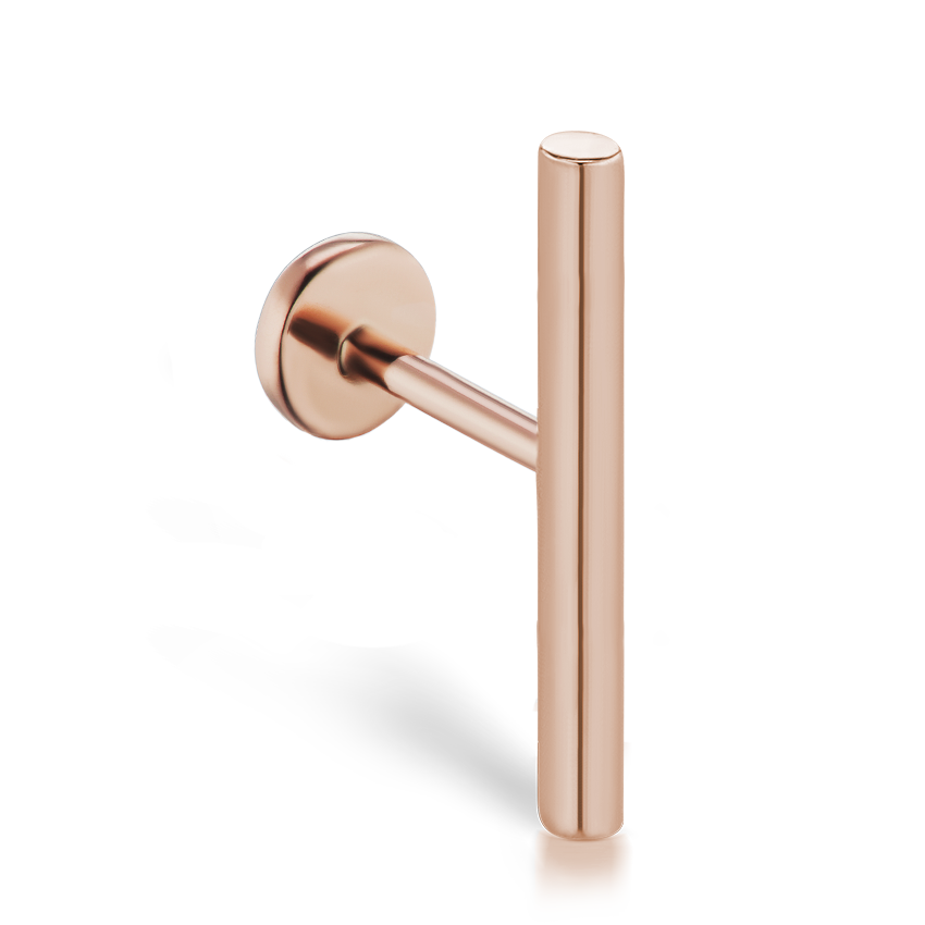 Polished Round Bar Threaded Stud Earring