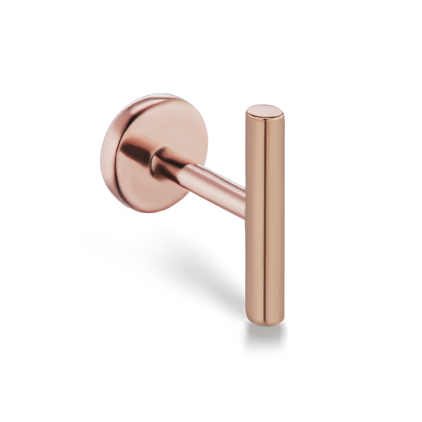 Polished Round Bar Threaded Stud Earring